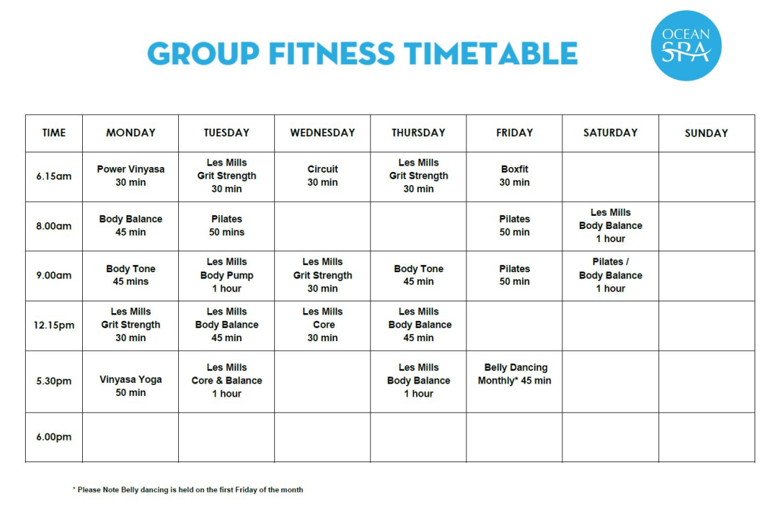 Fitness first online timetable